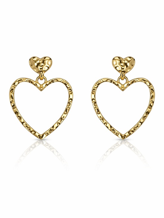 Zara Jewelry - Gold Heart Drop Earrings